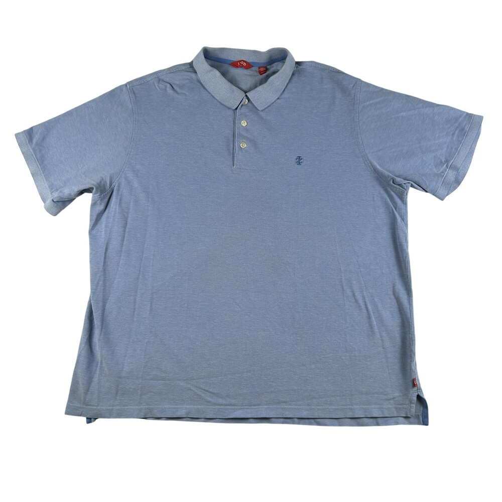 IZOD Polo Shirt Mens 3XLT Blue Cotton Knit Big & Tall Embroidered Logo Casual